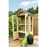 3 x 2 Pressure Treated Wooden T&G Wooden Apex Mini Greenhouse (3' x 2' / 3ft x 2ft)