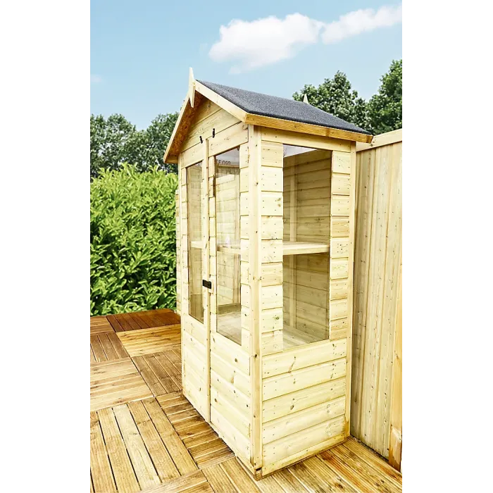 3 x 2 Pressure Treated Wooden T&G Wooden Apex Mini Greenhouse (3' x 2' / 3ft x 2ft)