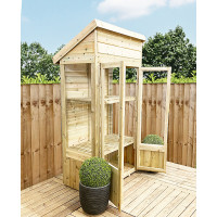 7 x 2 Pressure Treated Wooden T&G Mini Greenhouse (7' x 2' / 7ft x 2ft) - PENT