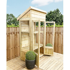 9 x 2 Pressure Treated Wooden T&G Mini Greenhouse (9' x 2' / 9ft x 2ft) - PENT