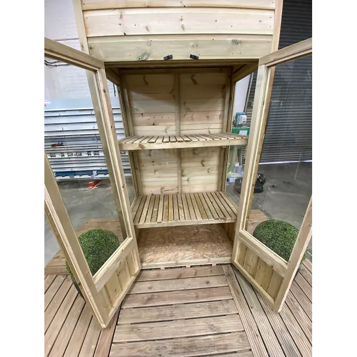 9 x 2 Pressure Treated Wooden T&G Mini Greenhouse (9' x 2' / 9ft x 2ft) - PENT