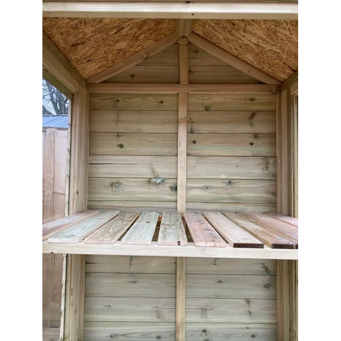 7 x 2 Pressure Treated Wooden T&G Wooden Apex Mini Greenhouse (7' x 2' / 7ft x 2ft)