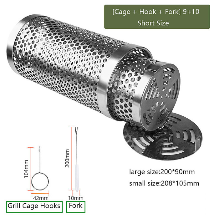 New Short Barbecue Cage Rolling Flap Barbecue Net