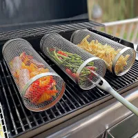 Large Stainless Steel Barbecue Cooking Grill Basket