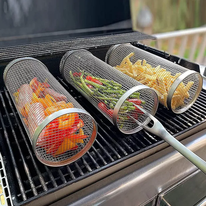 Large Stainless Steel Barbecue Cooking Grill Basket
