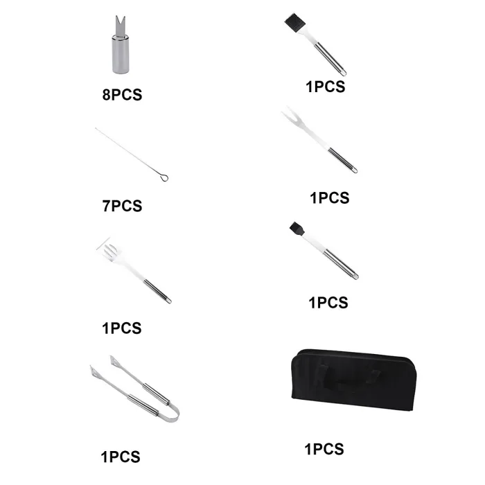 20-Piece Stainless Steel Barbecue Tool Set