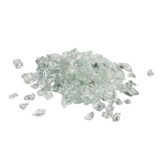 Teamson Home 4kg Tempered Fire Glass, Lava Rocks for Outdoor Fire Pit, Garden Accessories - Clear