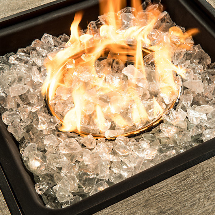 Teamson Home 4kg Tempered Fire Glass, Lava Rocks for Outdoor Fire Pit, Garden Accessories - Clear