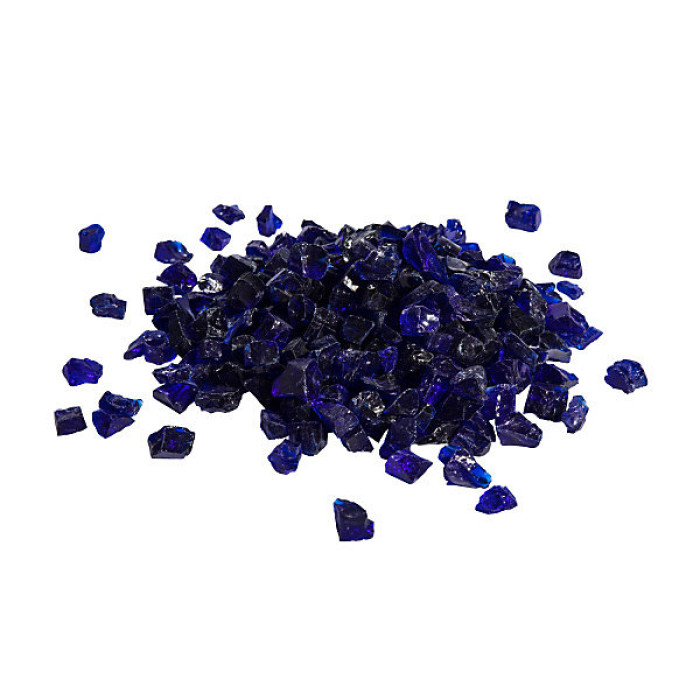 Teamson Home 4kg Tempered Fire Glass, Lava Rocks for Outdoor Fire Pit, Garden Accessories - Blue