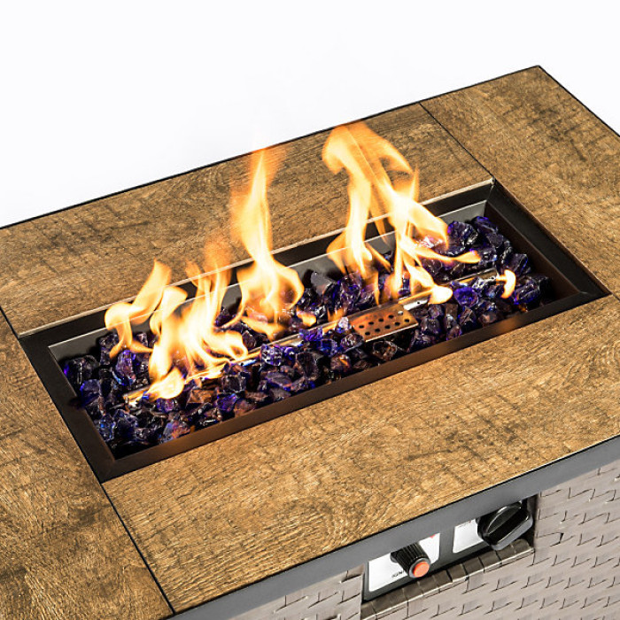 Teamson Home 4kg Tempered Fire Glass, Lava Rocks for Outdoor Fire Pit, Garden Accessories - Blue