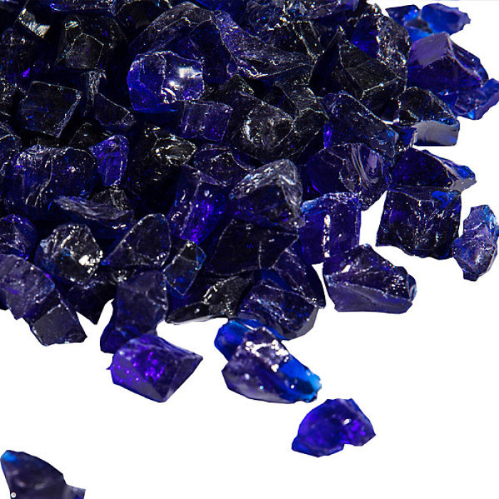 Teamson Home 4kg Tempered Fire Glass, Lava Rocks for Outdoor Fire Pit, Garden Accessories - Blue