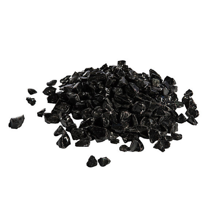 Teamson Home 4kg Tempered Fire Glass, Lava Rocks for Outdoor Fire Pit, Garden Accessories - Black