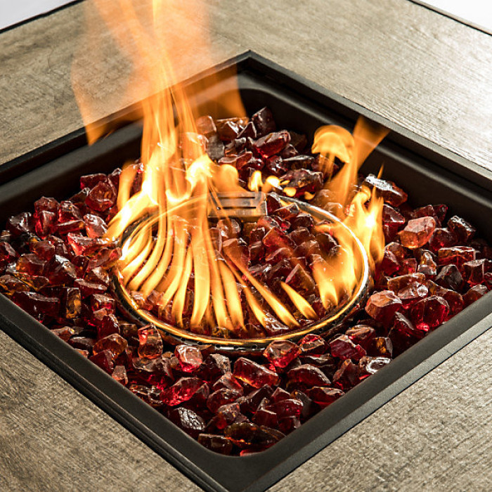 Teamson Home 4kg Tempered Fire Glass, Lava Rocks for Outdoor Fire Pit, Garden Accessories - Red