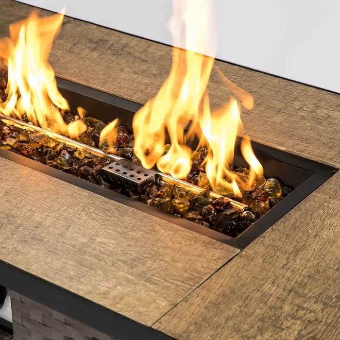 Teamson Home 4kg Tempered Fire Glass, Lava Rocks for Outdoor Fire Pit, Garden Accessories - Amber Yellow