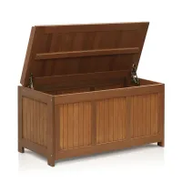 Tioman Outdoor Hardwood Deck Box Outdoor Storage for Patio Furniture, Garden Tools, Pool Accessories