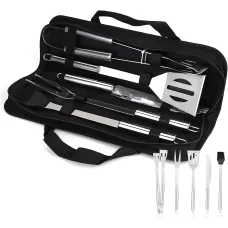 Piece BBQ Set, Stainless Steel BBQ Set, BBQ Tools, BBQ Accessories, Garden, Outdoor, Hiking