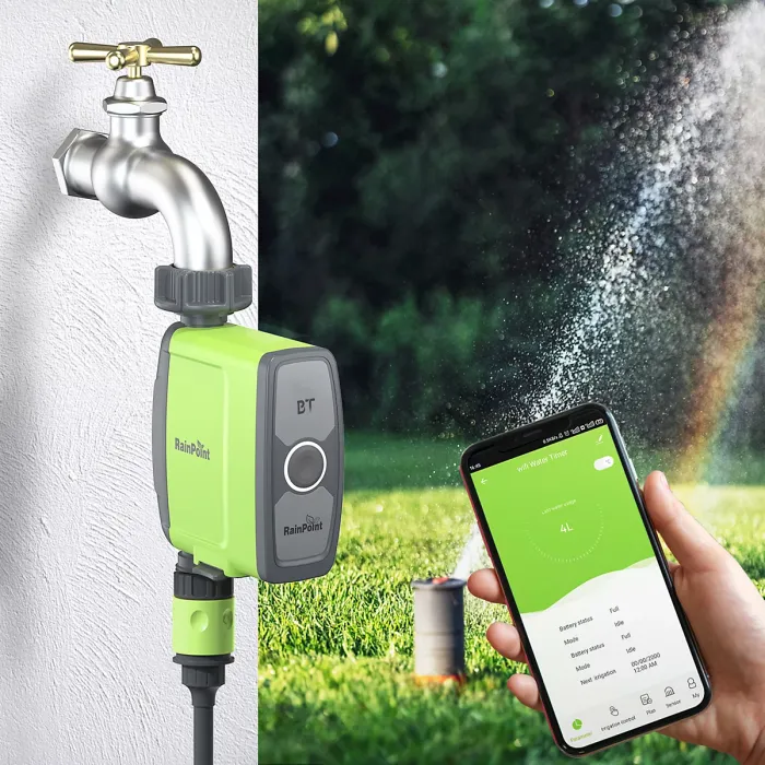WiFi Water Timer, Brass Inlet, 6 Schedules, Smart Irrigation Sprinkler Hose Timer for Garden, APP/Voice Remote Control, Weather