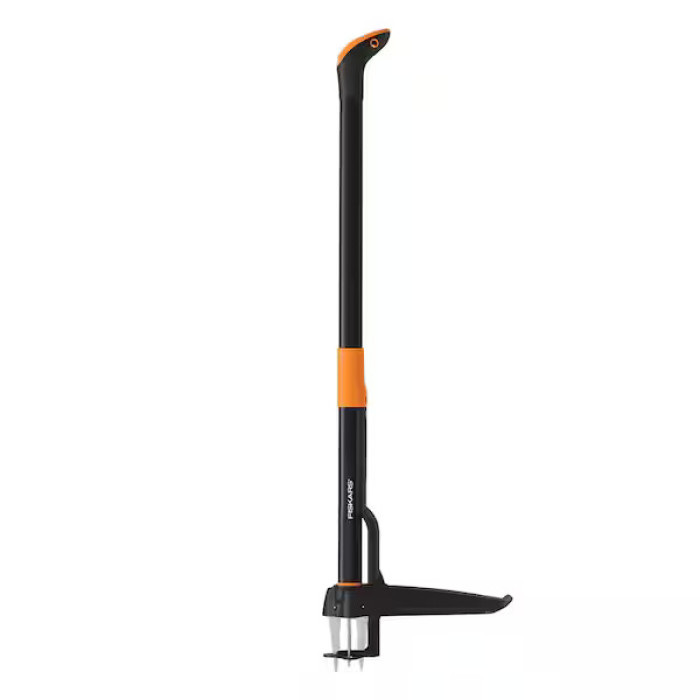 34 in. Stand up 4 Claw Long Handle Weed Puller Tool; Heavy Duty Garden, Lawn and Dandelion Weeder, Easy-Eject No Bending