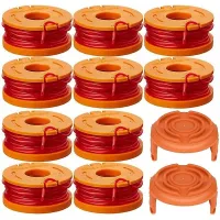 10pcs Strimmer Spool Line for W-orx for W-orx Weed Eater Trimmer WG163 WG180 WG175 WG150 WG160 with 2pcs WA0010 Cover