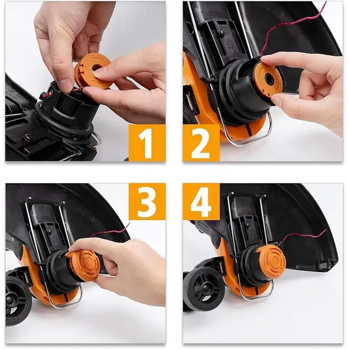 10pcs Strimmer Spool Line for W-orx for W-orx Weed Eater Trimmer WG163 WG180 WG175 WG150 WG160 with 2pcs WA0010 Cover