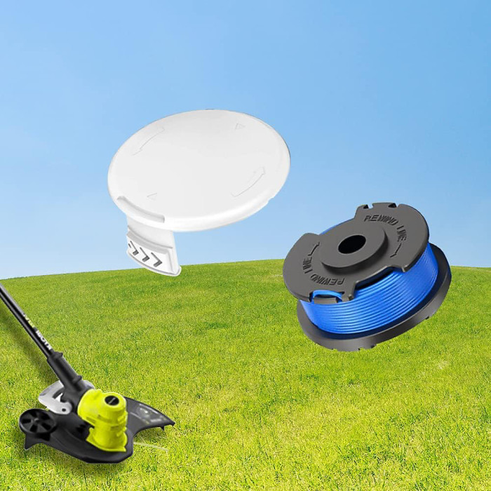6pcs spool 1 cover lawn mower nylon line trimmer replacement garden accessories ryobi one 18V24V40VRY40204RY40220ZRP2080