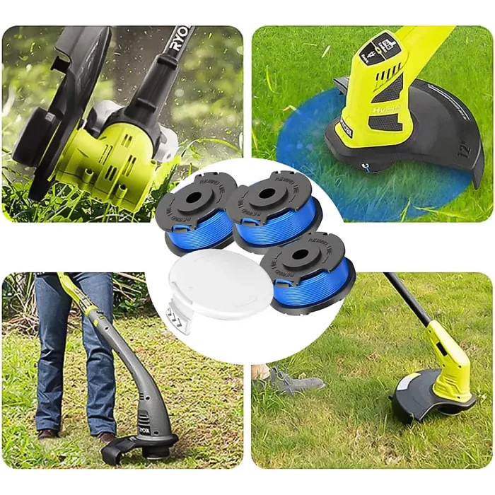 6pcs spool 1 cover lawn mower nylon line trimmer replacement garden accessories ryobi one 18V24V40VRY40204RY40220ZRP2080