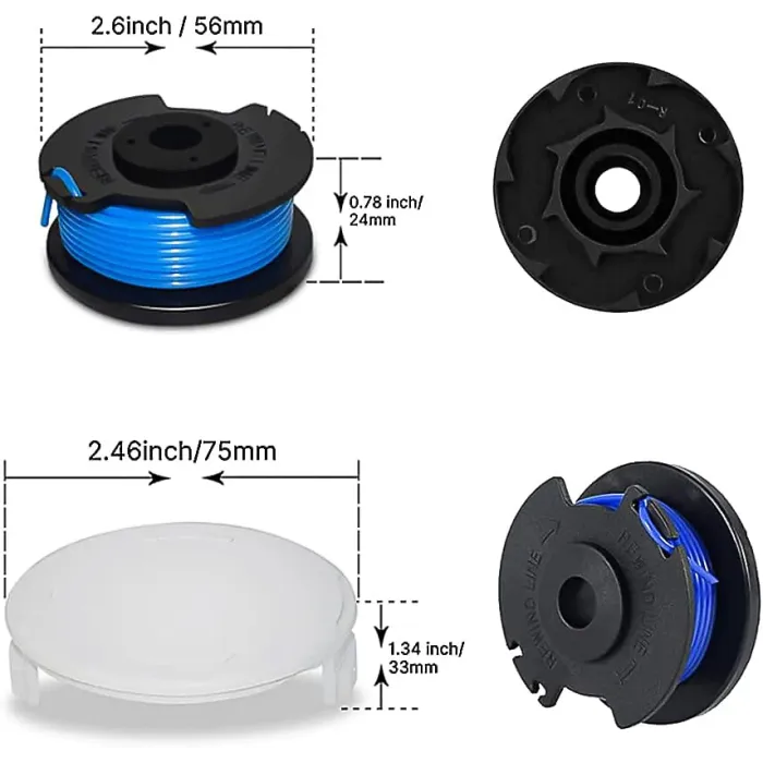 8pcs spool 1 cover lawn mower nylon line trimmer replacement garden accessories ryobi one 18V24V40VRY40204RY40220ZRP2080