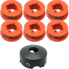 6 Spools and 1 Cap Trimmer Replacement Spools for Bosch ART 23 26 30 Combitrim Easytrim 0.063inch 1.6mm 26inch