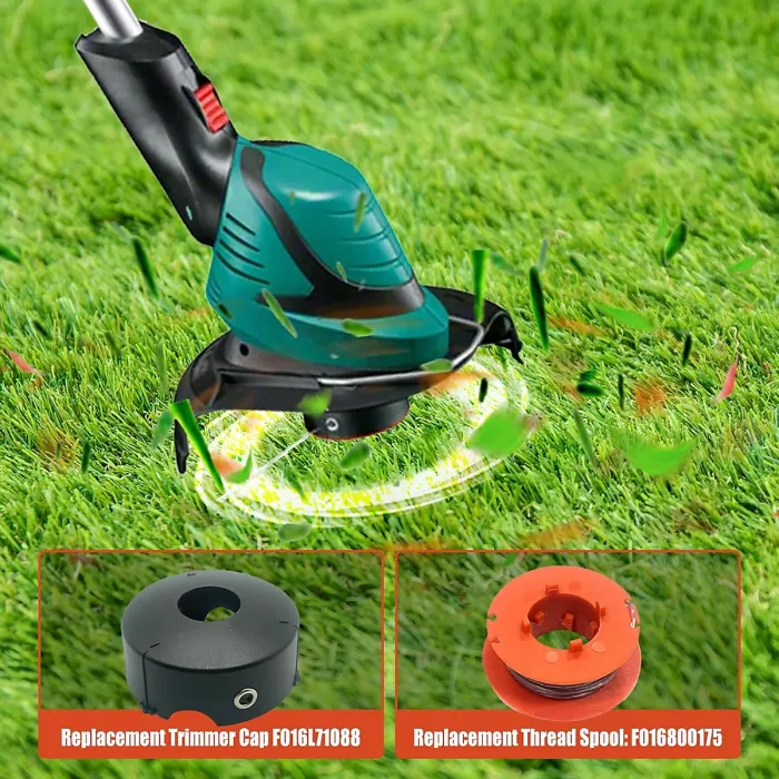 6 Spools and 1 Cap Trimmer Replacement Spools for Bosch ART 23 26 30 Combitrim Easytrim 0.063inch 1.6mm 26inch