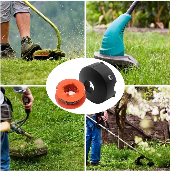 6 Spools and 1 Cap Trimmer Replacement Spools for Bosch ART 23 26 30 Combitrim Easytrim 0.063inch 1.6mm 26inch