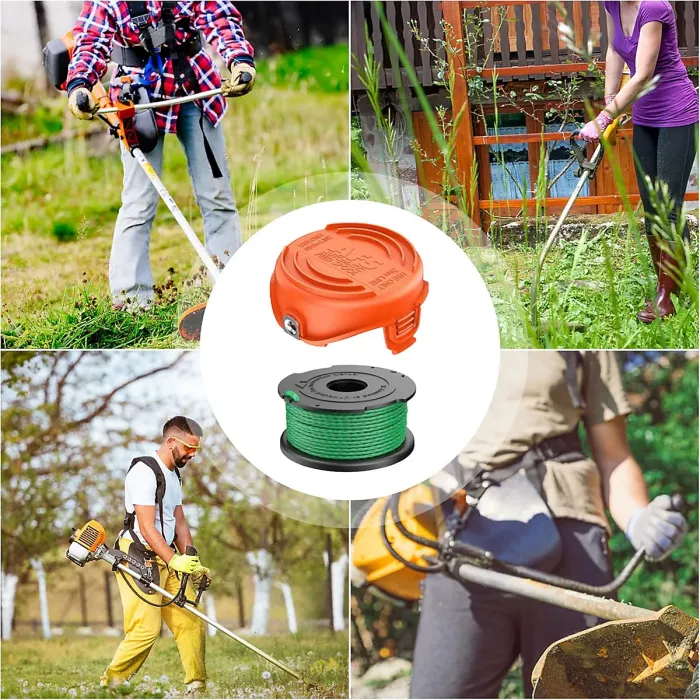 4 Spools and 1 Covers Trimmer Replacement Spools Covers Compatible with the Black and Decker A6486 GL9035 GL8033 GL7033