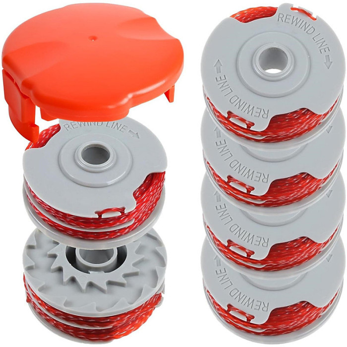 6 Strimmer Spools and 1 FLY060 for Flymo Contour XT Mini Trim Power 1.5mm Dual Auto Feed Spools