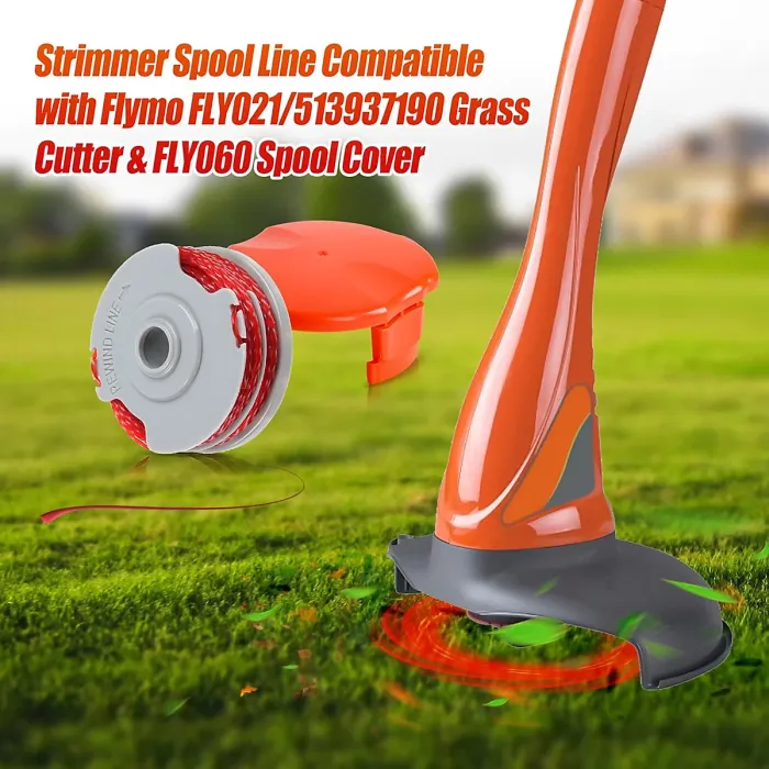 6 Strimmer Spools and 1 FLY060 for Flymo Contour XT Mini Trim Power 1.5mm Dual Auto Feed Spools