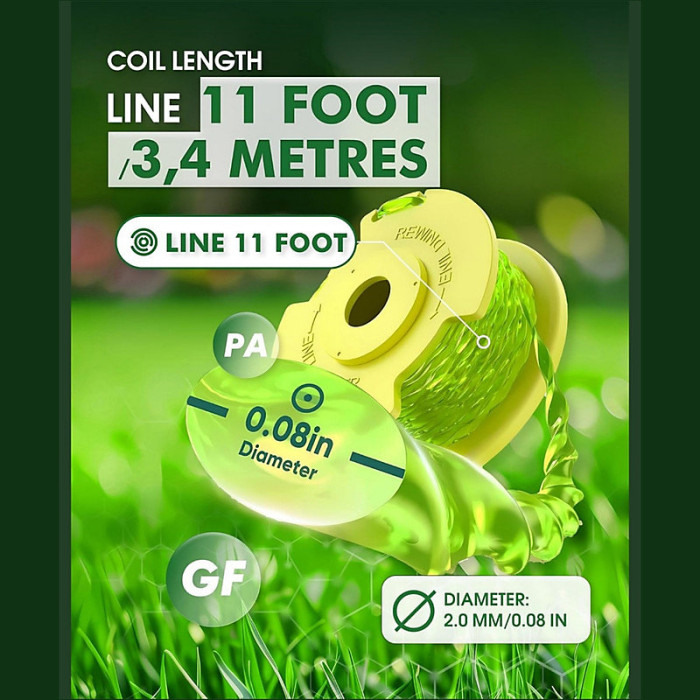 6 Pcs Spool and1covers Strimmer Spool Line for Ryobi One PLUS+ AC80RL3 Cordless Trimmers