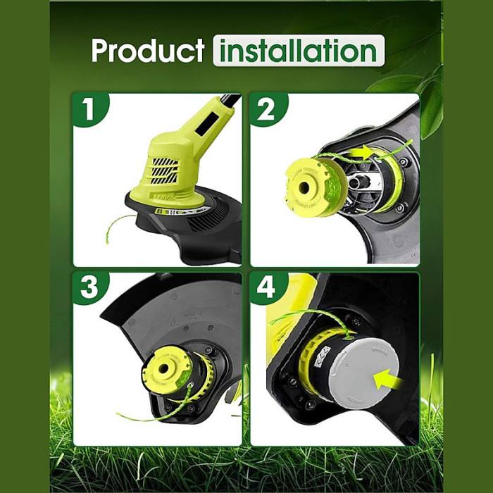 6 Pcs Spool and1covers Strimmer Spool Line for Ryobi One PLUS+ AC80RL3 Cordless Trimmers