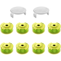 8 Pcs Spool and 2 covers Strimmer Spool Line for Ryobi One PLUS+ AC80RL3 Cordless Trimmers