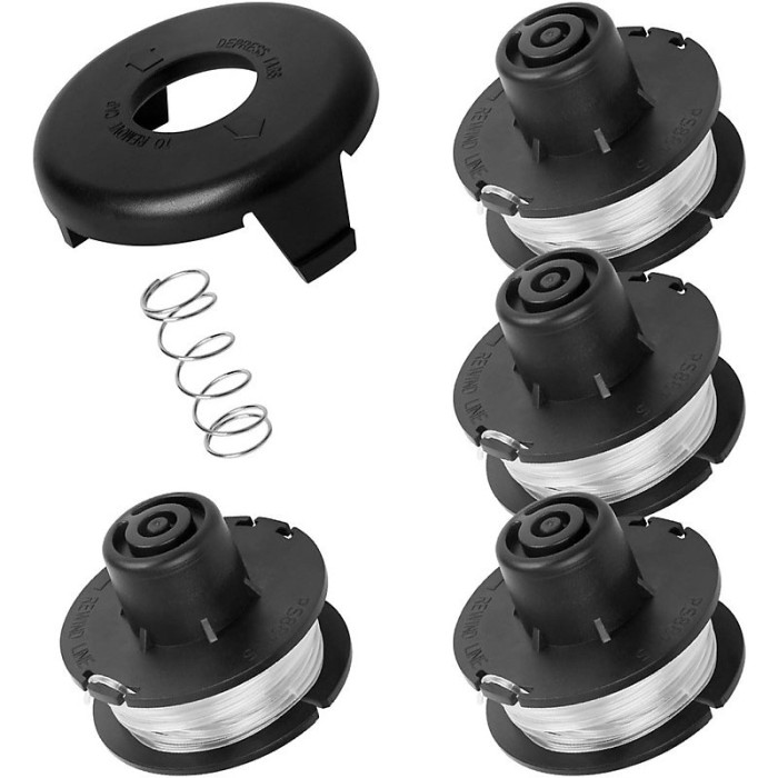 4 Spool1 Cap1 Spring String Trimmer Compatible with Toro 51256 51301 51302 Replacement Spool for 10 to 15inch Trimmers