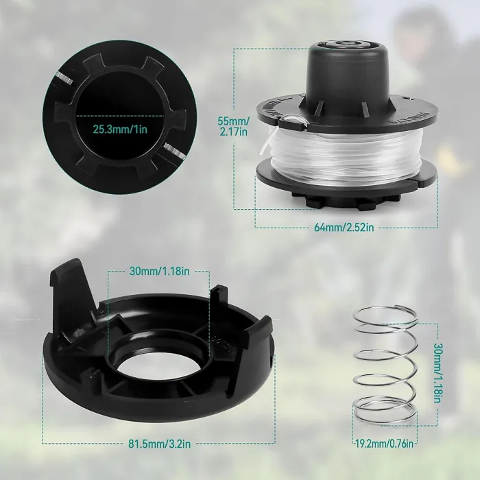 4 Spool1 Cap1 Spring String Trimmer Compatible with Toro 51256 51301 51302 Replacement Spool for 10 to 15inch Trimmers