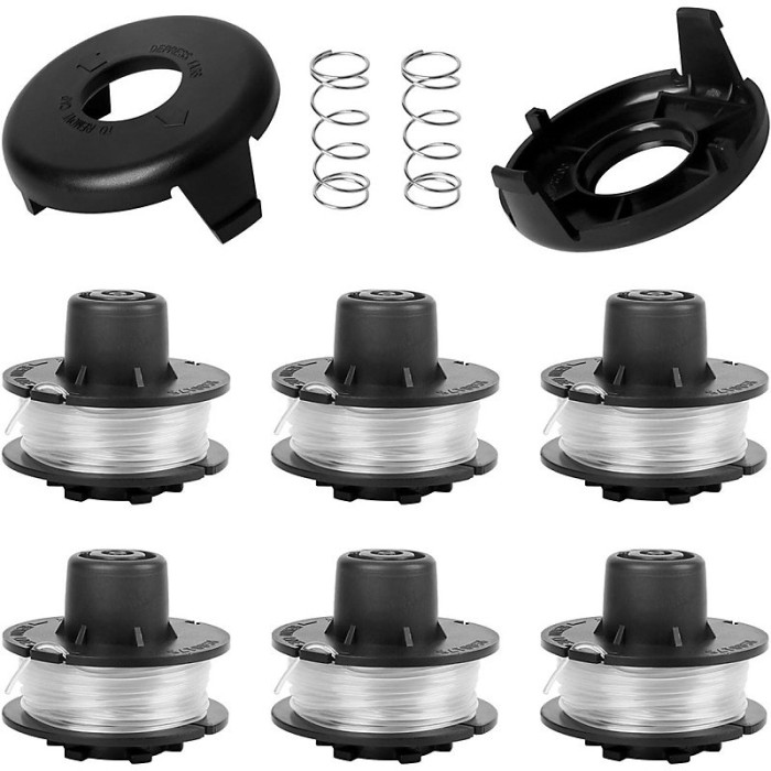 6 Spool2 Cap2 Spring String Trimmer Compatible with Toro 51256 51301 51302 Replacement Spool for 10 to 15inch Trimmers