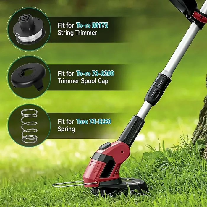 8 Spool2 Cap2 Spring String Trimmer Compatible with Toro 51256 51301 51302 Replacement Spool for 10 to 15inch Trimmers