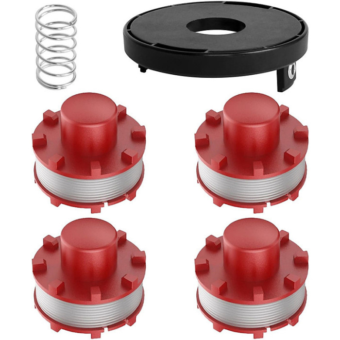 4 Spools 1 Cover 1 Spring Trimmer Spool Replacement for Einhell GE-CT 36 30 LI E SOLO AGILLO 36 255 BL Replacement Spool