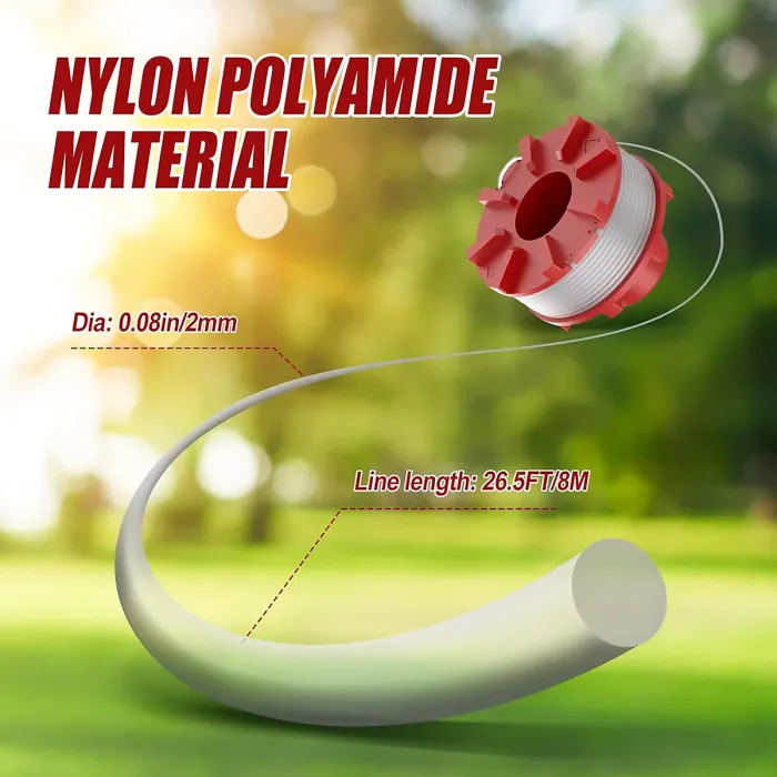 6 Spools 1 Cover 1 Spring Trimmer Spool Replacement for Einhell GE-CT 36 30 LI E SOLO AGILLO 36 255 BL Replacement Spool