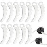 12 Pack Nylon Replacement Brushcutter Blades Compatible with 198426 9 Plastic Dense Grass 101mm Blades