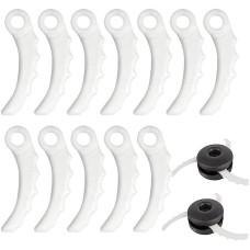 12 Pack Nylon Replacement Brushcutter Blades Compatible with 198426 9 Plastic Dense Grass 101mm Blades
