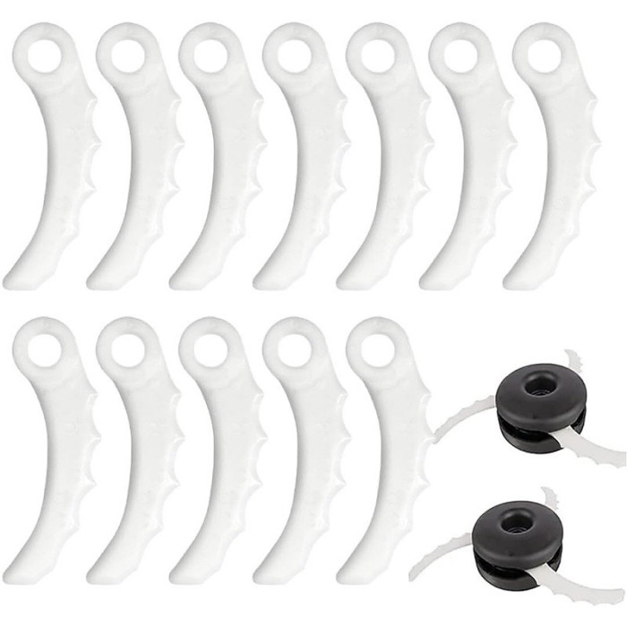 12 Pack Nylon Replacement Brushcutter Blades Compatible with 198426 9 Plastic Dense Grass 101mm Blades
