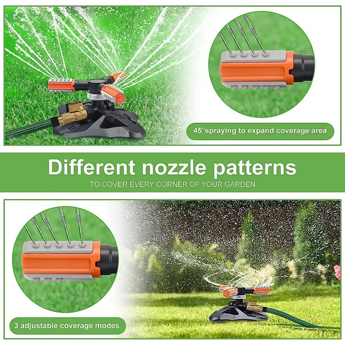Garden Sprinkler Automatic 360 Degree Rotating Irrigation Grass Water Sprayer System Garden Hose Sprinkler for Yard