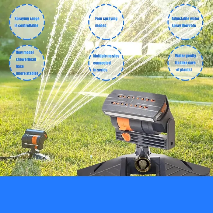 Automatic Multi Directional Sprinkler For Large Area Coverage In Gardens And Lawns With Adjustable Sprayer Modes