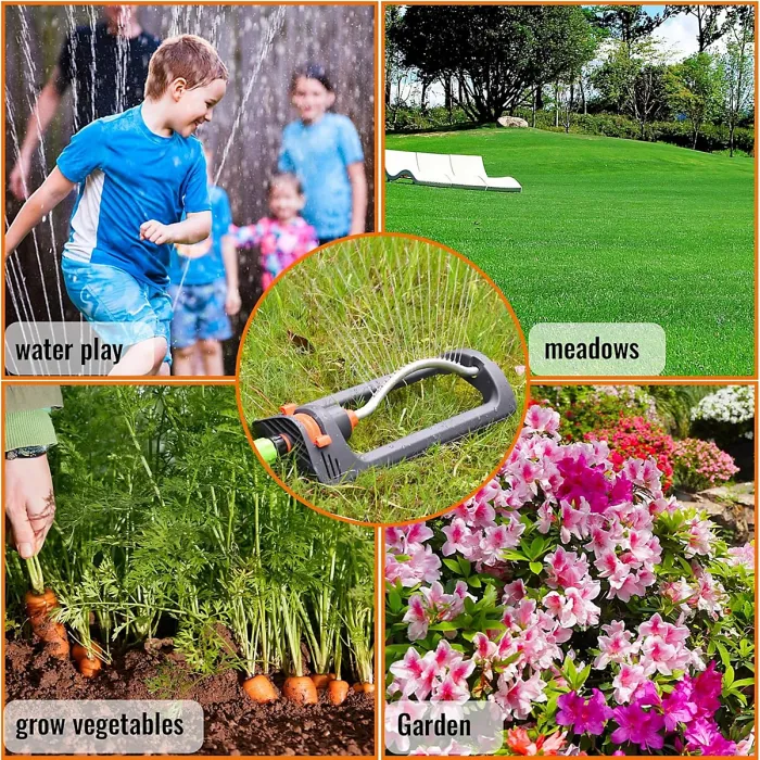Small Oscillating Garden Sprinkler 19 Hole Sprinkler Garden Sprinkler for Watering up to 250 Square meter