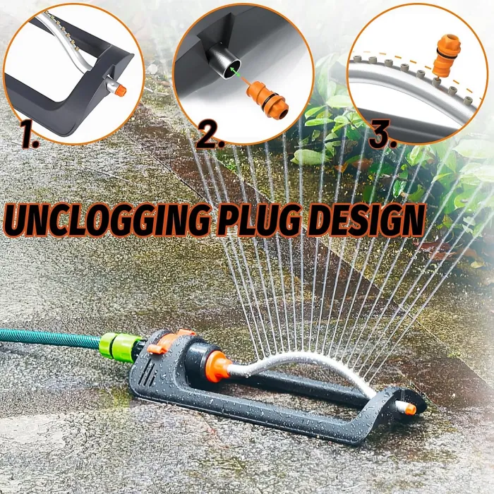 Small Oscillating Garden Sprinkler 19 Hole Sprinkler Garden Sprinkler for Watering up to 250 Square meter