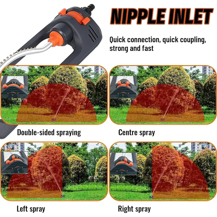 Small Oscillating Garden Sprinkler 19 Hole Sprinkler Garden Sprinkler for Watering up to 250 Square meter